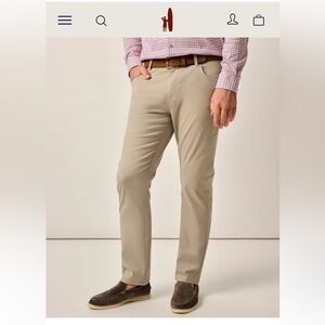NWT Johnnie-O Atlas Lightweight Stretch 5-Pocket Pant 32/34 color khaki (sage)